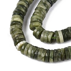 天然中国南部翡翠ビーズ連売り  ディスク  ヒシビーズ  6x1~2mm  穴：0.9mm  約233~248個/連  15.16~15.55''（38.5~39.5センチメートル）&nbsp;G-T142-6mm-10