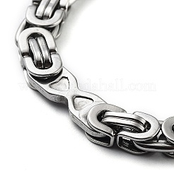 Non-Tarnish 201 Stainless Steel Byzantine Chain Bracelet&nbsp;BJEW-Z023-18P