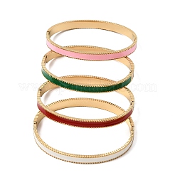 304 Stainless Steel Enamel Hinged Cuff Bangles for Women&nbsp;SA-CBAC920-07G