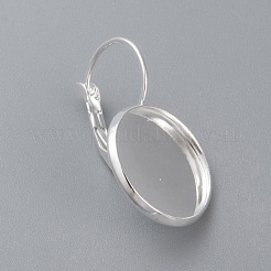 304ステンレススチールフレンチフックピアスセッティング  フラットラウンド  銀  トレイ：18mm  30x20x15mm  ピン：0.7mm&nbsp;STAS-F191-03S-18mm