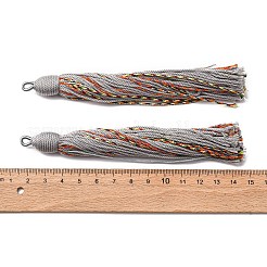 綿のタッセルのペンダント  ポリエステルと  ゲインボロ  128~130x11~12mm  穴：2x3.5mm&nbsp;FIND-D302-03J
