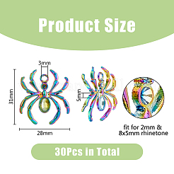 30Pcs Alloy Pendants Rhinestone Settings&nbsp;PALLOY-DC0001-14