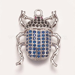 Brass Micro Pave Cubic Zirconia Pendants&nbsp;ZIRC-K078-04