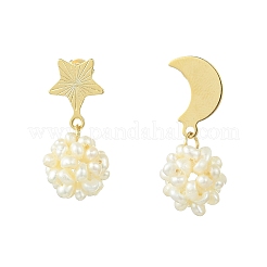 Natural Cultured Freshwater Pearl Dangle Stud Earrings&nbsp;EJEW-JE07281