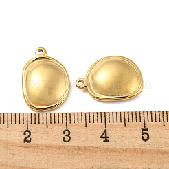 304ステンレスペンダント  オーバルチャーム  14KGP本金メッキ  18x13x4mm  穴：1.2mm&nbsp;STAS-L022-184G