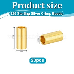 20Pcs 925 Sterling Silver Spacer Tube Beads&nbsp;STER-PH0004-75B