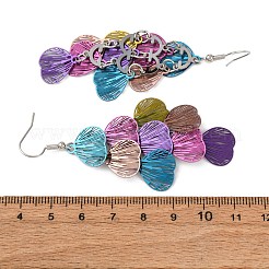 430 Stainless Steel Heart Dangle Earrings&nbsp;EJEW-A137-09P-02