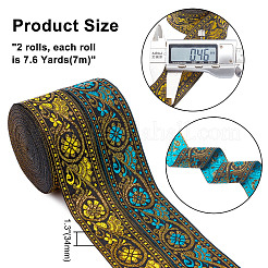 2Rolls 2 Colors Ethnic Style Embroidery Polyester Ribbons&nbsp;OCOR-GA0001-11