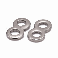 変色しないインフィニティ 201 ステンレススチール ビーズ スペーサー バー  ステンレス鋼色  11x6x1mm  穴：2.5mm&nbsp;X-STAS-R064-46