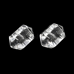 染色・加熱された透明ガラスビーズ  天然石風  弾丸  多面カット  透明  19.5x12x13mm  穴：1.4mm&nbsp;GLAA-F132-01I