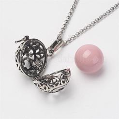 Brass Cage Pendant Necklaces&nbsp;NJEW-JN01868