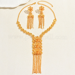 Vintage Alloy Flower Tassel Necklace & Earrings Sets for Women&nbsp;VN0616