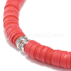 6Pcs 6 Colors Handmade Polymer Clay Heishi Surfer Stretch Bracelet Sets&nbsp;BJEW-JB08690