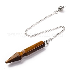 Natural Tiger Eye Pointed Dowsing Pendulums&nbsp;G-Q184-04D-P
