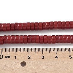 染色された天然マグネサイトビーズ連売り  ディスク  ヒシビーズ  暗赤色  6x3mm  穴：1mm  約136個/連  15.63~15.75''（39.7~40センチメートル）&nbsp;G-M448-F01-04