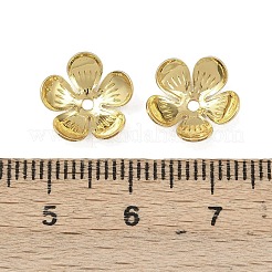 5  - 花弁の花の真鍮ビーズキャップ  鉛フリー＆カドミウムフリー＆ニッケルフリー  18KGP本金メッキ  11.5x3.5mm  穴：1.4mm&nbsp;KK-F921-11G