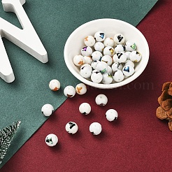 80Pcs 8 Colors Christmas Opaque Glass Beads&nbsp;EGLA-YW0001-06