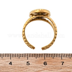 304ステンレススチールカフリング  シェルと  オーバル  18KGP本金メッキ  オーバル：12.5x22mm  調整可能&nbsp;RJEW-Q011-04G-D