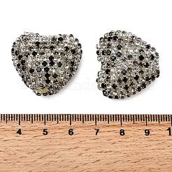 Sparkling Acrylic Heart Beads with Rhinestone Embellishment&nbsp;OACR-NH0001-02B-06