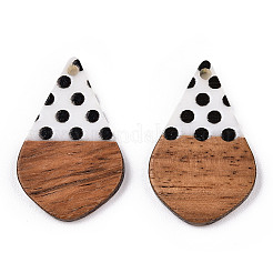 Printed Opaque Resin & Walnut Wood Pendants&nbsp;RESI-TAC0017-59