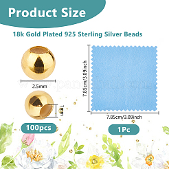 100Pcs Round 925 Sterling Silver Spacer Beads&nbsp;STER-DC0001-67