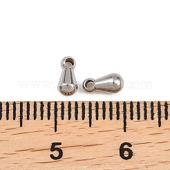ステンレススチールチャーム201個  ティアドロップ  ステンレス鋼色  6x3mm  穴：1mm&nbsp;STAS-P437-01B-P