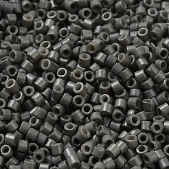 焼付塗装ガラスシードビーズ  シリンダー  グレー  2x1.5mm  穴：1mm  約5599個/50g&nbsp;X-SEED-S042-05B-42