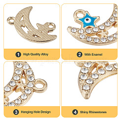 20Pcs 5 Colors Moon Alloy Enamel Connector Charms&nbsp;FIND-TA0002-19