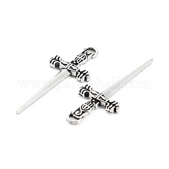 合金ペンダント  剣  アンティークシルバー  34.5x13.5x2mm  穴：2.5x1.5mm&nbsp;X-FIND-C032-05AS