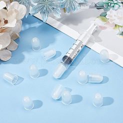 透明プラスチック製シリンジチップキャップ100個  ディスペンシングニードルチップキャップ  ホワイト  17x11mm  内径：4mm&nbsp;AJEW-OC0002-97