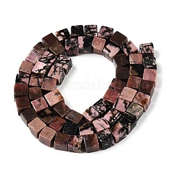 天然石ロードナイトビーズ連売り  キューブ  6~7x6~6.5x6~6.5mm  穴：1mm  約60~61個/連  15~15.366''（38.1~39センチメートル）&nbsp;G-T139-6x6-16A