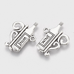 合金のチベット風チャーム  ワイン  鉛フリー＆カドミウムフリー  アンティークシルバー  16.5x22x2mm  穴：1.6mm&nbsp;X-TIBEP-T052-05AS-RS