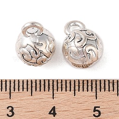 チベット風合金チャーム  カドミウムフリー＆鉛フリー  ラウンド  アンティークシルバー  13x9.5mm  穴：2mm  約348個/1000g&nbsp;FIND-C060-063AS