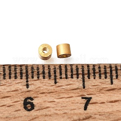 真鍮ビーズ  コラム  ラックめっき  長持ちメッキ  ゴールドカラー  2.5x2mm  穴：1mm&nbsp;KK-CBA0DF0-09B-G
