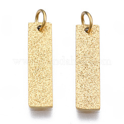 316サージカルステンレスペンダント  丸カン付き  長方形  14KGP本金メッキ  16x4x1mm  穴：2.5mm  丸カン：4x0.5ミリ  2.5mm内径&nbsp;STAS-N097-050