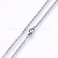 変色しない304ステンレススチールアズキチェーンネックレス  カニカン付き  ステンレス鋼色  17.7インチ（45cm）  1.2mm&nbsp;NJEW-F226-04P-01