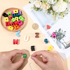 オペークアクリルヨーロピアンビーズ  大穴ビーズ  文字と数字  ミックスカラー  18~21.5x8~20.5x13.5mm  穴：6~6.5mm&nbsp;OACR-SP0002-09