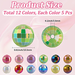 60cs 12 Colors UV Plating Rainbow Iridescent Acrylic Beads&nbsp;PACR-PA0001-11