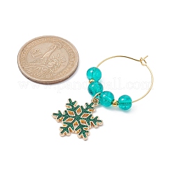 Snowflake Alloy Enamel Pendants Wine Glass Charms Sets&nbsp;AJEW-JO00229