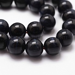 天然石タイガーアイビーズ連売り  染め＆加熱  ラウンド  ブラック  6mm  穴：1mm  約61個/連  14.9インチ〜15.1インチ&nbsp;G-G735-23-6mm-05