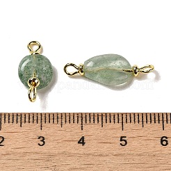 Natural Green Strawberry Quartz Connector Charms&nbsp;FIND-C046-11B-G
