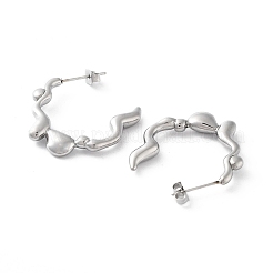 Non-Tarnish 304 Stainless Steel Twist Ring Stud Earrings&nbsp;EJEW-D095-08P