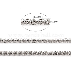 変色しにくい304ステンレススチール製チェーン  スプールで  ステンレス鋼色  4.8x3x0.8mm  約82.02フィート（25m）/ロール&nbsp;STAS-O076-07