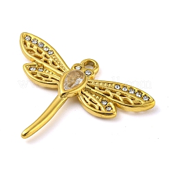 Ion Plating(IP) Real 18K Gold Plated 304 Stainless Steel Rhinestone Pendants&nbsp;STAS-P341-06G-01