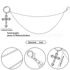2Pcs Brass Twisted Chains Boot Strap Chains&nbsp;HJEW-BM0001-05