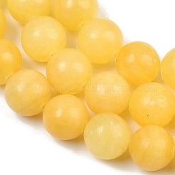 天然の黄色の方解石ビーズ連売り  スムーズなラウンド  グレードA  きいろ  14~14.5mm  穴：1.6mm  約27個/連  14.76~14.96''（37.5~38センチメートル）&nbsp;GG-CBAA3AB-02-14mm