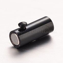 304ステンレス鋼ロックチューブ磁気留め具イオンプレーティング（IP）  コラム  電気泳動黒  16x5mm  穴：3mm&nbsp;STAS-I045-12-3mm