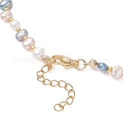 Natural Baroque Keshi Pearl Two Sides Polished Beaded Necklaces for Women&nbsp;NJEW-JN05824