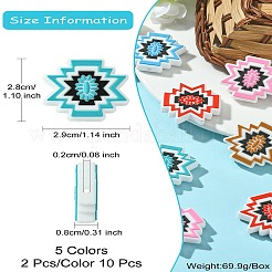 10 個 5 色のシリコン焦点ビーズ  DIYの看護ネックレス用  ミックスカラー  28x29x8mm  穴：2mm  2個/カラー&nbsp;SIL-CJ0001-57