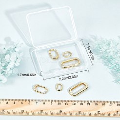6個 3スタイル真鍮スプリングゲートリング  オーバルリング  18KGP本金メッキ  13~29x10~15x2~3.5mm  内径：9x5.5~23mm  2個/スタイル&nbsp;DIY-SC0019-62